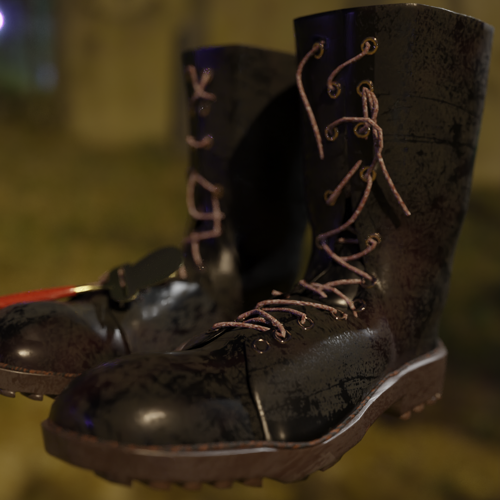 Old combat boots and a cheeseslicer preview image